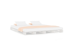 Cama de Paletes 200x200 Cm Pinho Maciço Branco MAISON EXCLUSIVE