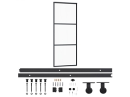 Sliding Door, Sliding Doors Vidaxl Preto Alumínio (76 X 205 Cm (trilho Deslizante De 200 Cm))