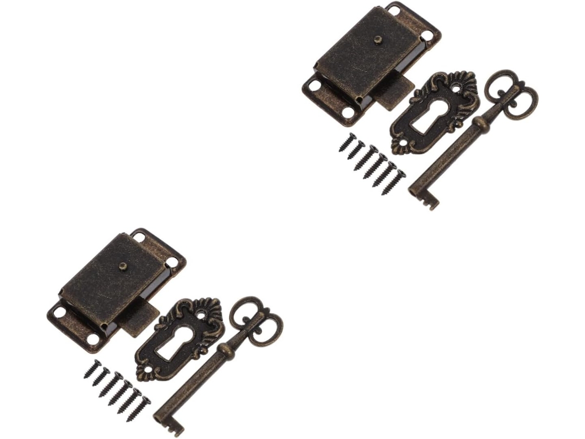 Conjunto De 2 Fechaduras Com Chave Para Armários, Móveis Antigos E