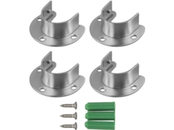 Kit De Flanges Para Varão Suporte Tubo Redondo Em Aço Inoxidável Com Design Montagem 3 Furos Guarda Roupa Ou Armário