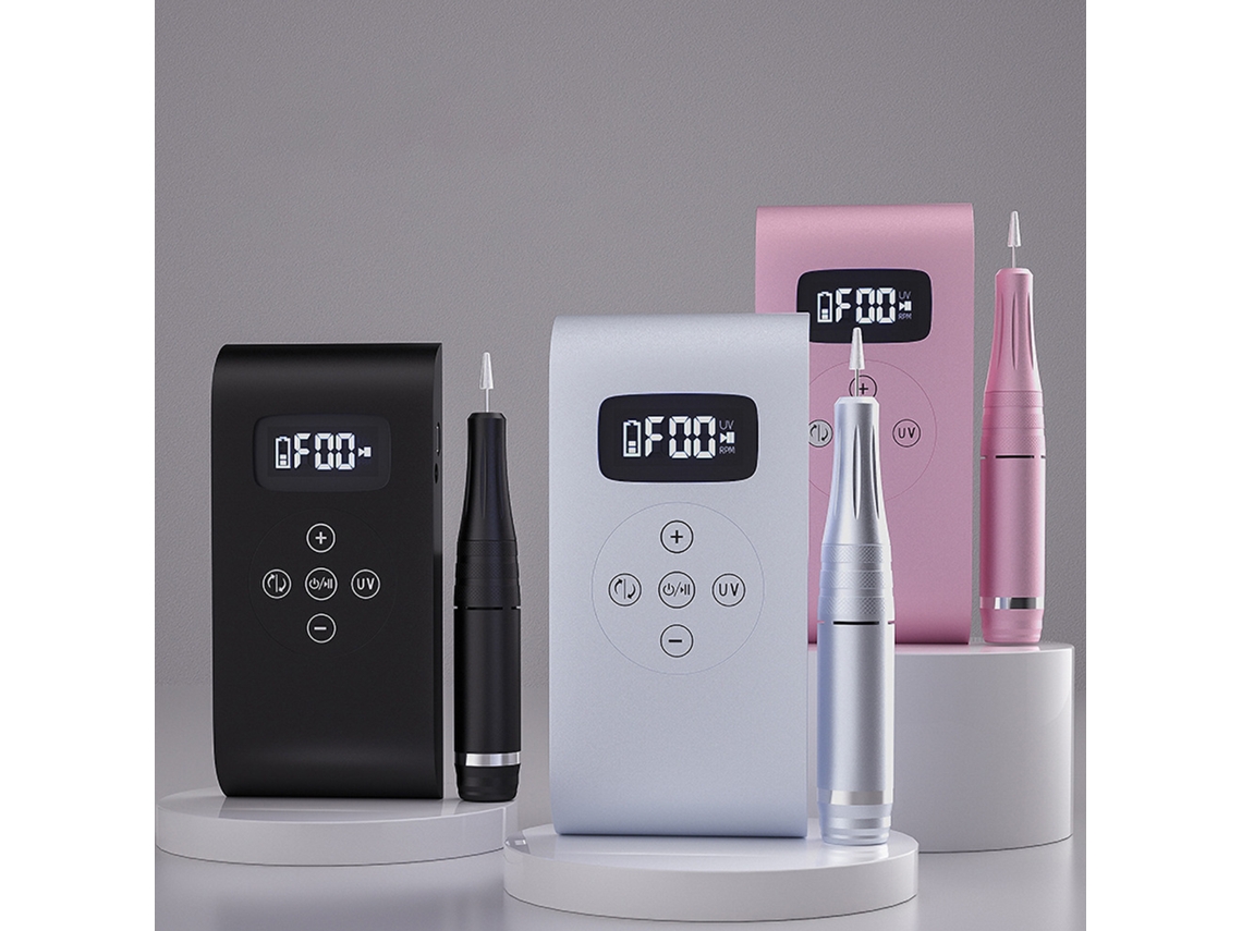 Kit De Lixadeira Elétrica Para Unhas 35000 Rpm Com 6 Pontas E Bandas De Lixa Para Uso Em Casa E Salão