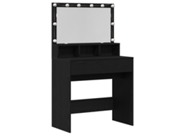 Conjunto 1 Mesa De Maquiagem Moderna Vidaxl Preto Derivados De Madeira (80 X 41 X 134,5 Cm)
