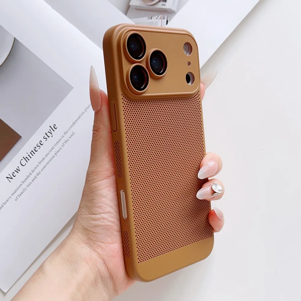 (iphone 17 Pro Marrom) Capa Original Ultrafina Para Iphone Com Dissipação De Calor E Material Respirável.