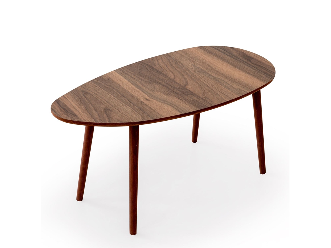 Mesa De Centro De Madeira ''nora'' 100 X 50 X 45 Cm - Nogueira