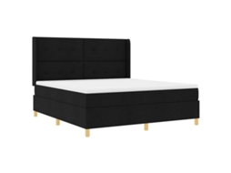 Conjunto 1 Cama Contemporânea Vidaxl Preto Tecido (180 X 200 Cm)