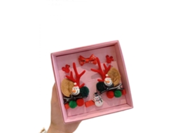 Lindo Acessório De Cabelo Com Pompom De Chifres, Perfeito Para O Natal, Em Uma Caixa De Presente. Hengjian