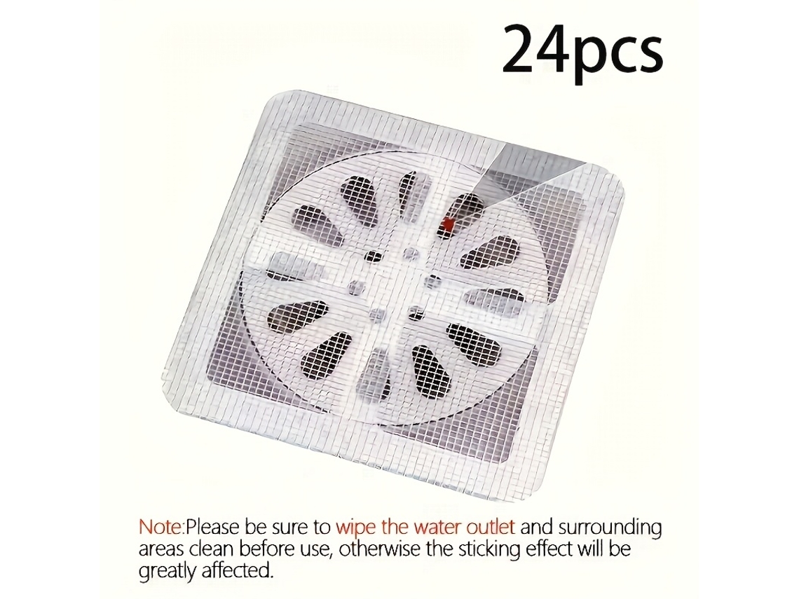 Pacote com 24 Filtros de Ralo para Pia e Ralo de Cozinha, Filtro Autoadesivo Anti entupimento para Chuveiro, Vaso Sanitário e Ralo de Piso. AQUAFORGE