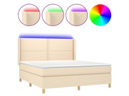 Box Spring Bed, Box Spring Beds Vidaxl Creme Tecido (180 X 200 Cm)
