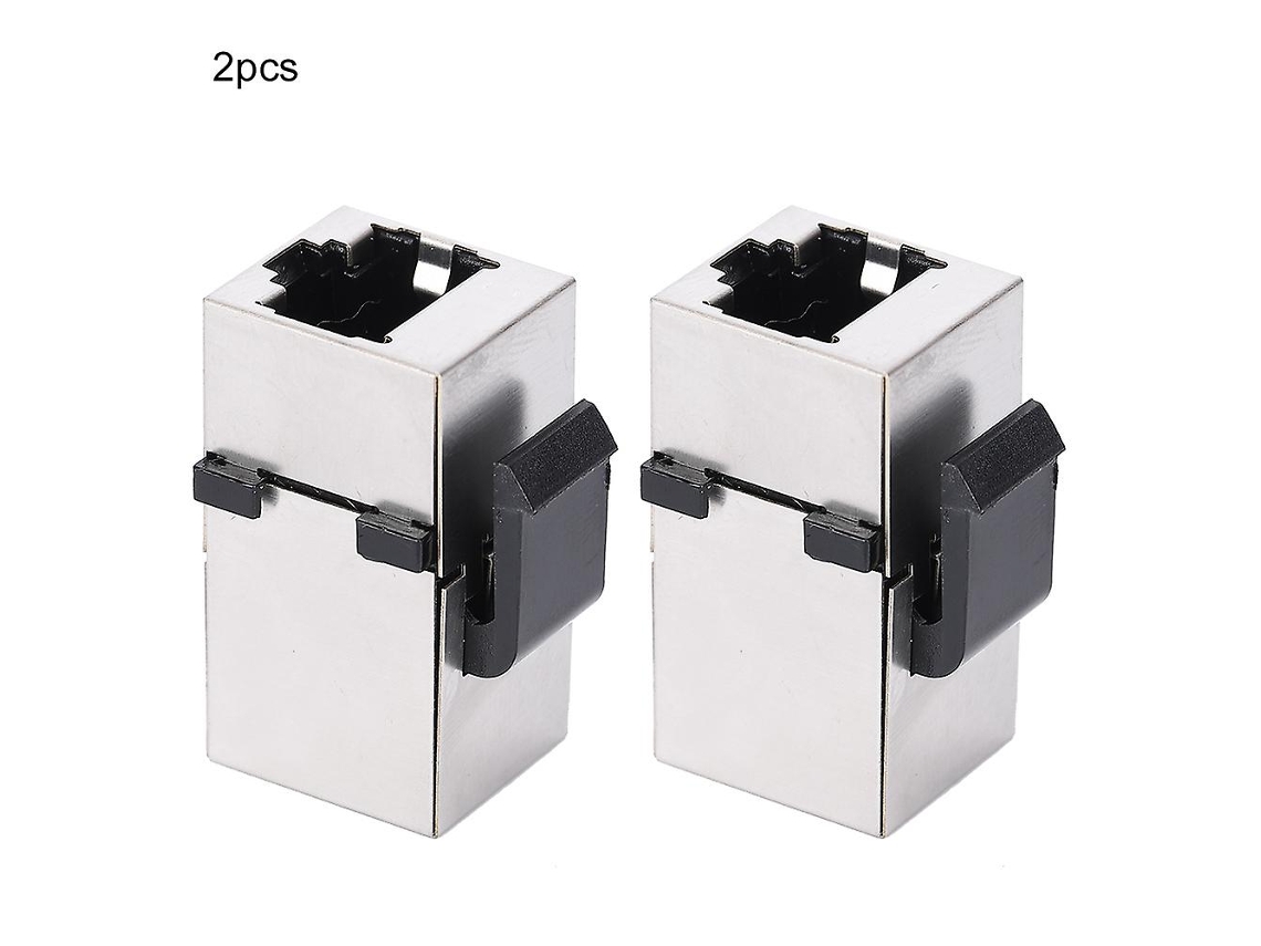 2 Unidades De Conector Rede Cat6 Blindado Com Módulo Rj45 E Fio Reto.-aquaforge