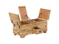 Mesa de Centro Madeira de Mangueira Maciça 80x40x35 Cm HARLANV1