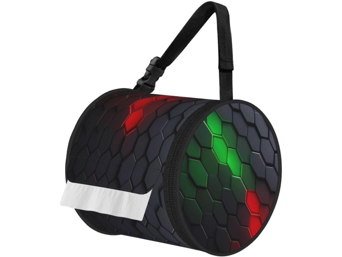 Porta Papel Higiênico Suspenso Com Grade Hexagonal Moderna Em Neon, Caixa De Lenços Dobrável Para Banheiros E Carros