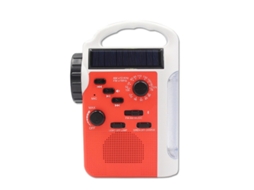Rádio com manivela solar e lanterna multifuncional BESTVITE (vermelho)