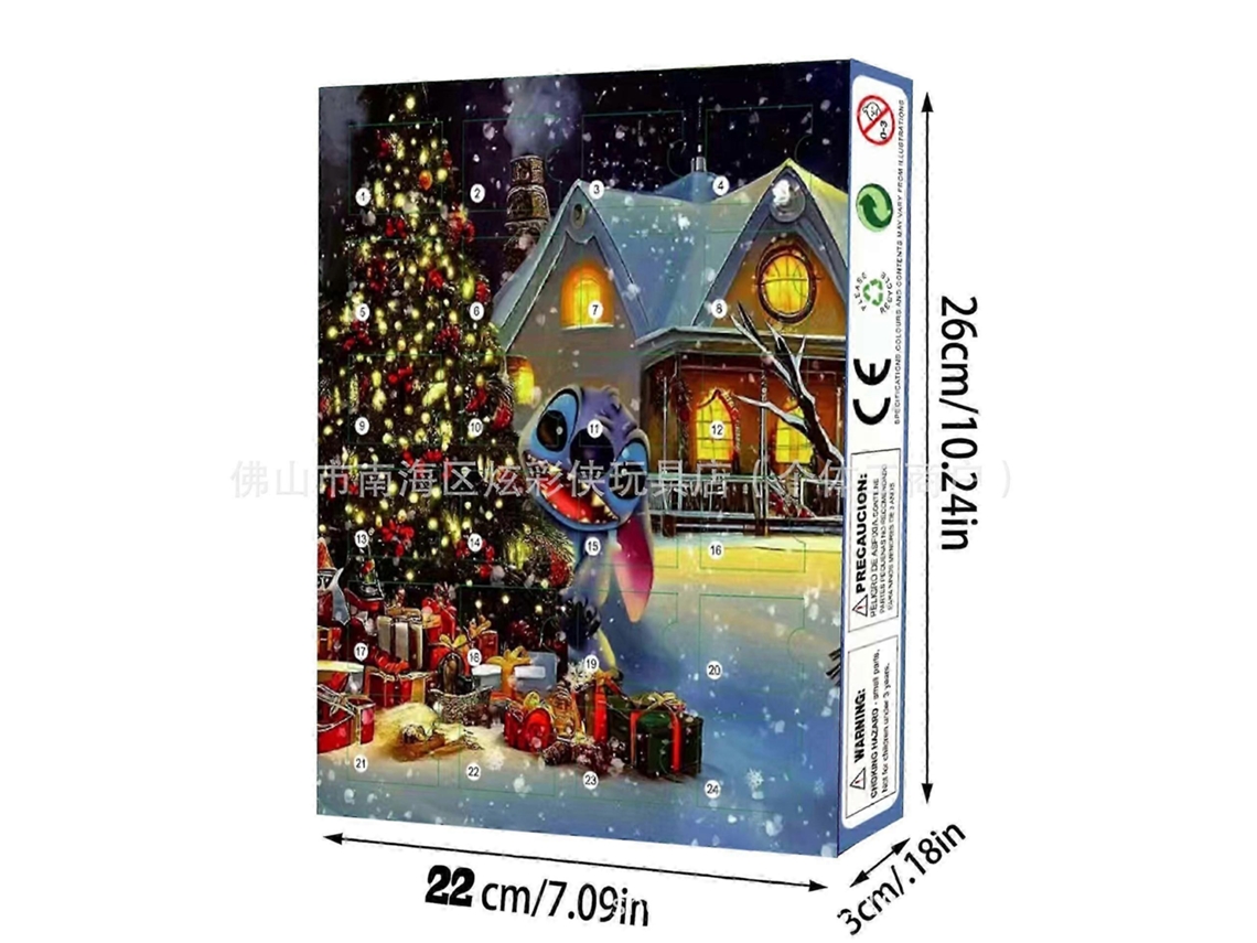 Caixa Cega De Natal 2025 24 Peças Presente Surpresa Zz43--stitch E Borracha Macia E Pvc