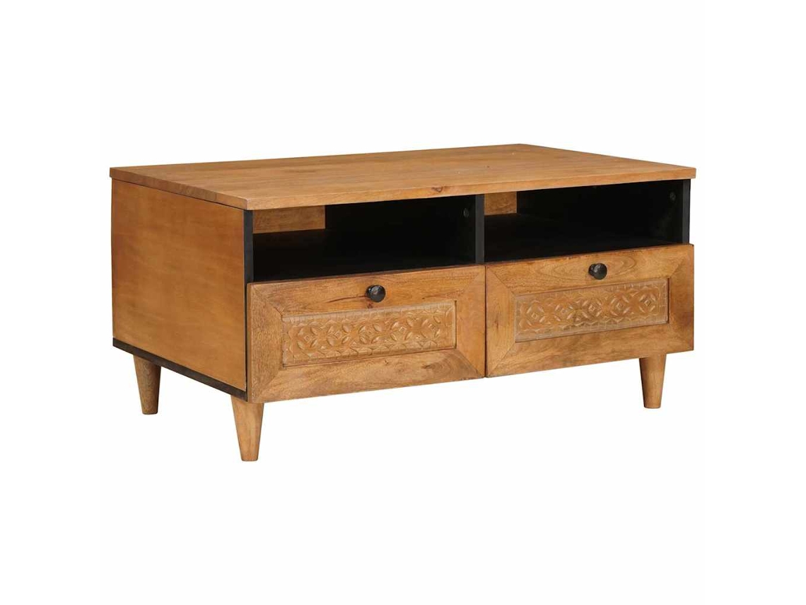 Vidaxl Mesa De Centro Marrom Claro 80 X 54 X 40 Cm