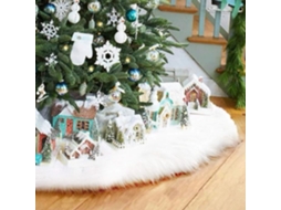 Saia de pelúcia branca para árvore de Natal de neve - luxuosa e reutilizável - 78cm S/MARCA