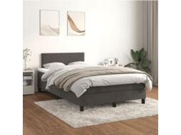 Vidaxl Cama Boxspring Com Colchão 120x200 Cm Veludo Cinzento-escuro