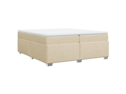 Cama com Molas/colchão 200x200 Cm Tecido Cor Creme MAISON EXCLUSIVE