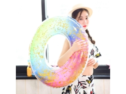 Boia de natação transparente com glitter arco-íris AQUAFORGE