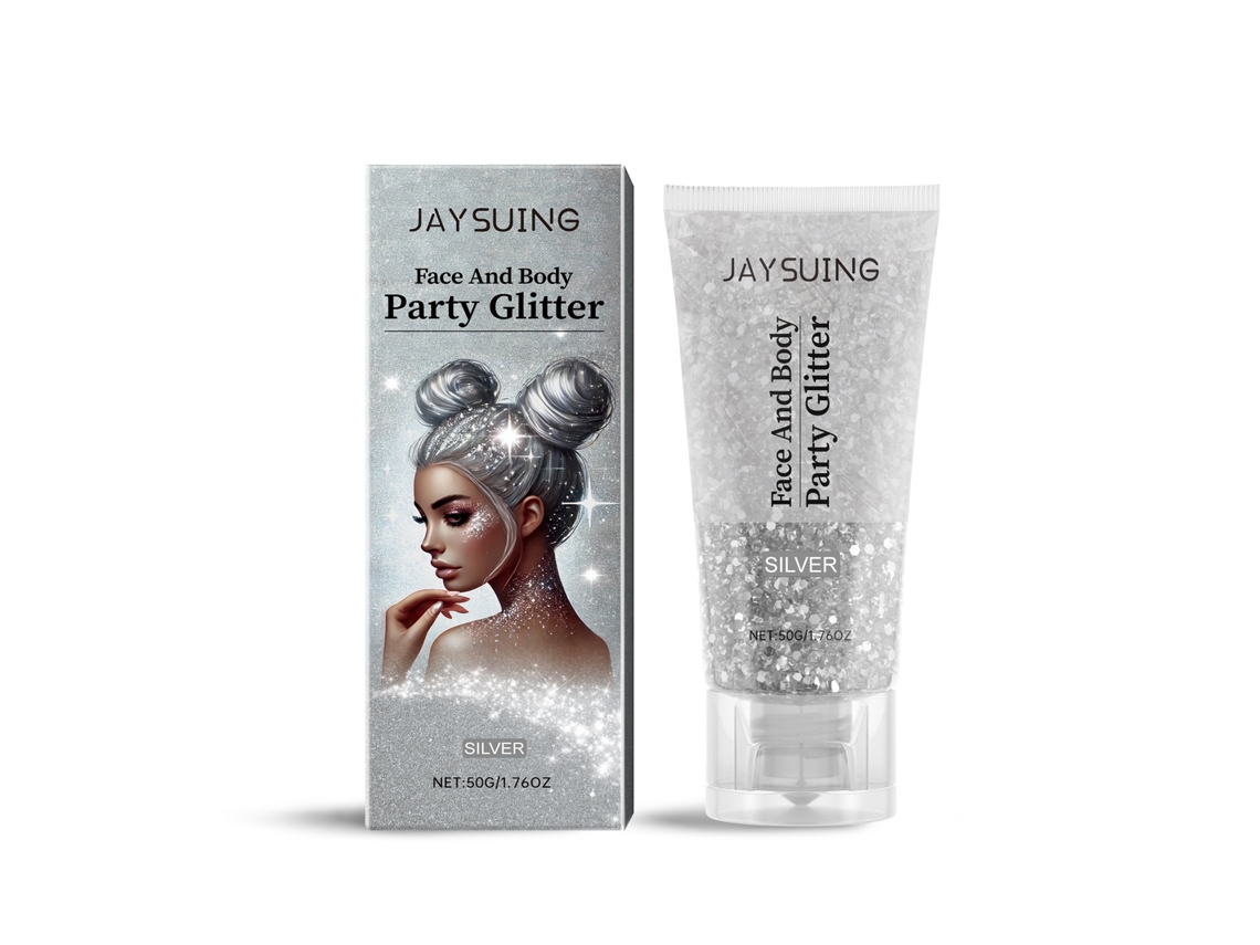 Gel Glitter Prata Decoração Beleza