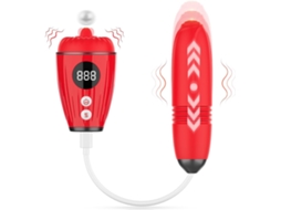 Vibrador 3 Em 1 Rose Thrusting – Vibrador Clitoriano, Ponto G E Anal Com 9 Modos De Lamber E Empurrar A Língua