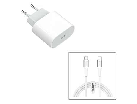 Carregador Base Type-C Fastcharge Carga Tecnologia para iPhone 15 Pro ACCETEL Branco