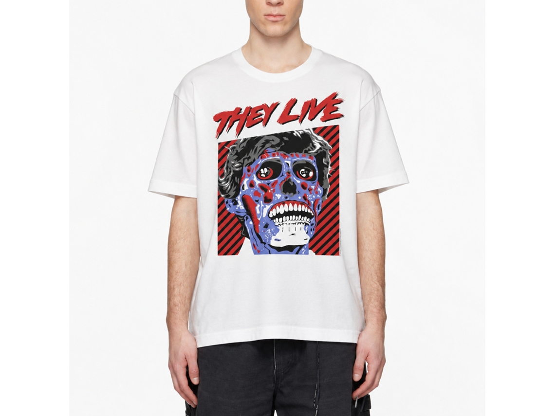 Rockinstone They Live Movie Obey White Adult T-shirt Size:xxxl