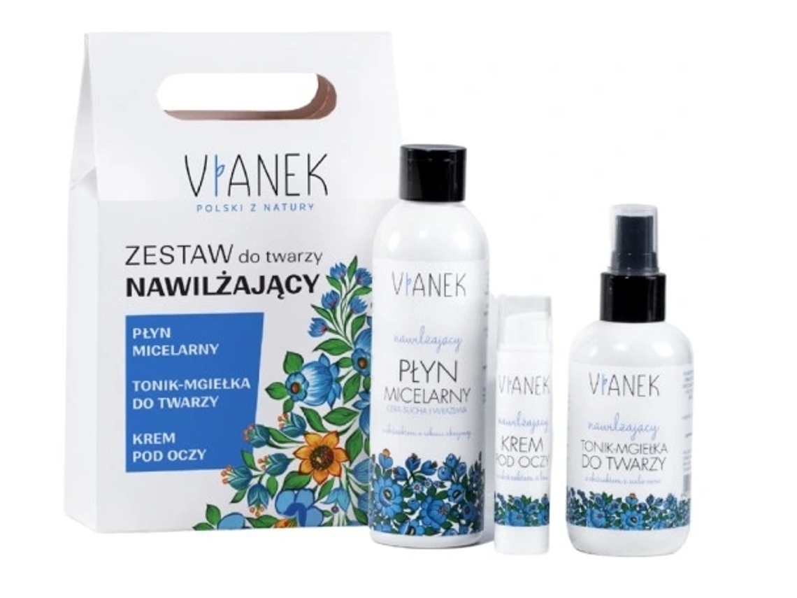 Conjunto Hidratante Facial Com Água Micelar, Tônico Em Spray E Creme Para Os Olhos Vianek 200 Ml 150 Ml 15 Ml Sylveco