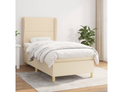 Vidaxl Cama Com Molas/colchão 90x200 Cm Tecido Cor Crème
