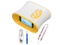 Câmera binóculo infantil DT15 com tela LCD de 2,4 polegadas, zoom digital 8x, 1080p para observação de aves, amarelo S/MARCA