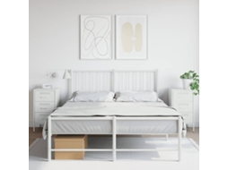 Vidaxl Mesas De Cabeceira 2 Pcs 36x39x68 Cm Aço Branco