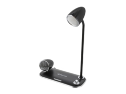 Carregador de Mesa Sem Fio TELLUR Nostalgia 15 W Alto-Falante Bluetooth 5 W Luminária de Mesa Preto
