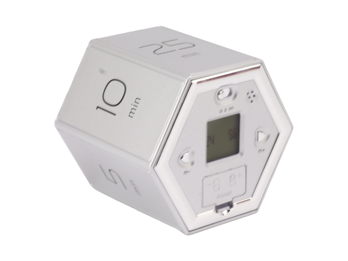 Timer Hex Flip LAXISCREED com Tela Lcd Prata