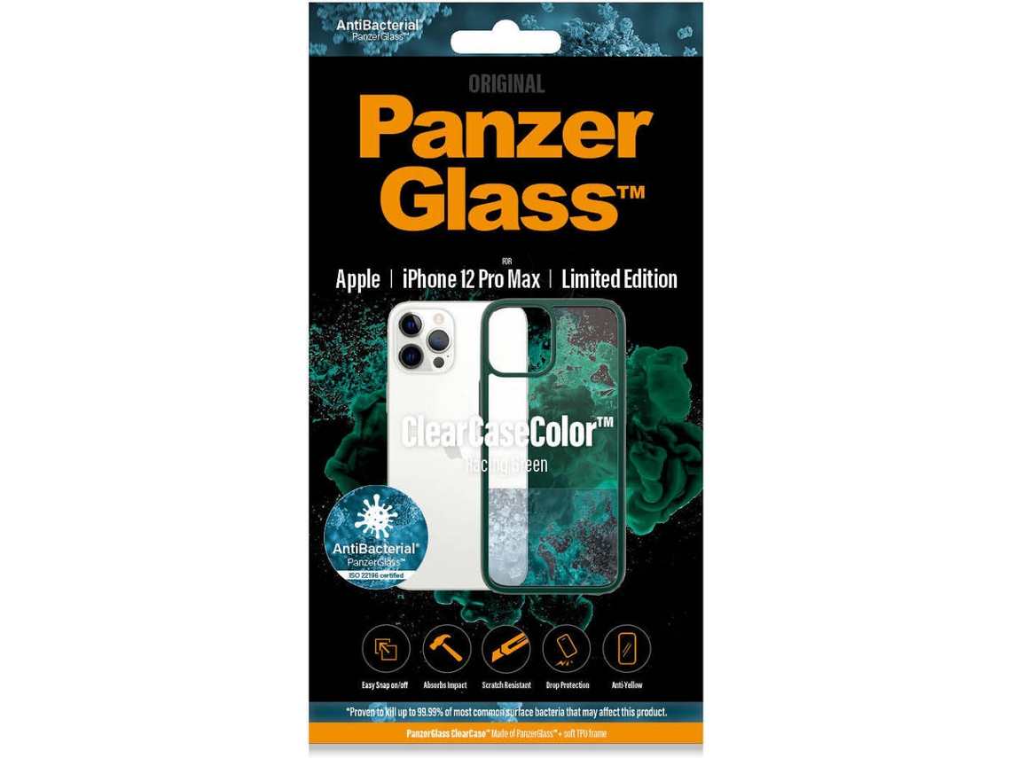 Capa iPhone 12 Pro Max PANZERGLASS Clear Case Racing Verde