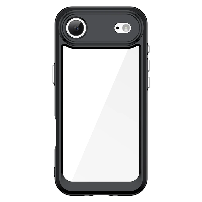 Capa Transparente De Silicone Macio Pctpu (preta, Para Iphone Air) Para Celular, À Prova De Quedas.