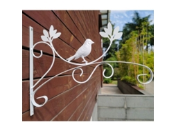 Suporte Para Plantas E Comedouros Para Aves De Ferro Anticorrosivo Com Design De Pássaro E 4 Ganchos Curvos Para Jardim E Casa