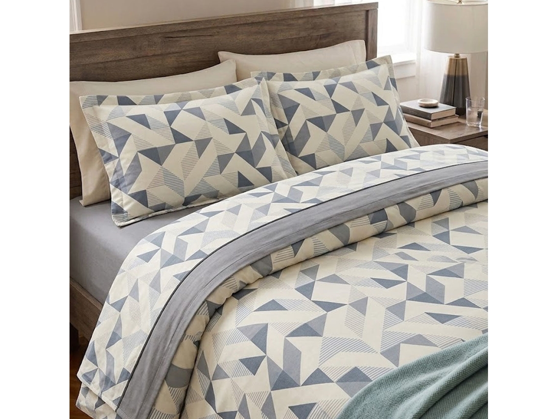 Jogo de Cama Estampado Bouty Completo Azul ONÍRICA (cama 135 Cm)