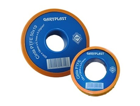Fita De Teflon Ptfe Gary Cod 1527 50m X 19mm X 0,1mm Fita De Teflon Ptfe Gary Cod 1527 Selagem Profissional Para Encanamento 50 Metros De