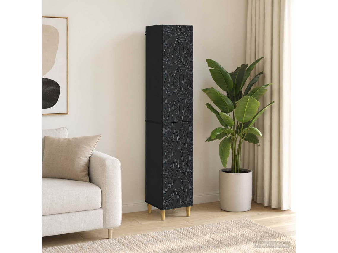 Vidaxl Conjunto De Gabinete 2 Unid. Preto Derivados De Madeira