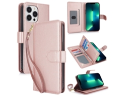 Capa Carteira De Couro Para Iphone 13 Pro Max - Com Rfid - Para Vários Cartões