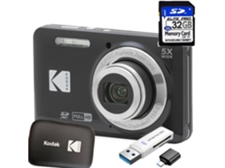 Câmara KODAK Pixpro Fz55 Preto+cartão Sd de 32 Gb + Leitor de Cartões + Bolsa de Transporte