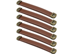 Conjunto De 6 Puxadores E Amortecedores De Gaveta Marrons, Fáceis De Usar.