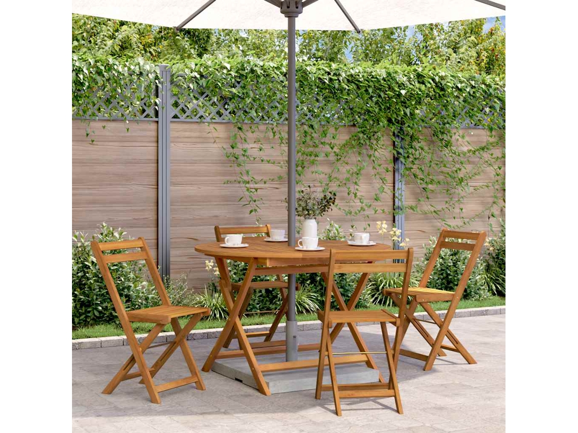 Vidaxl Mesa De Jardim Dobrável 110 Cm Madeira De Acácia Maciça