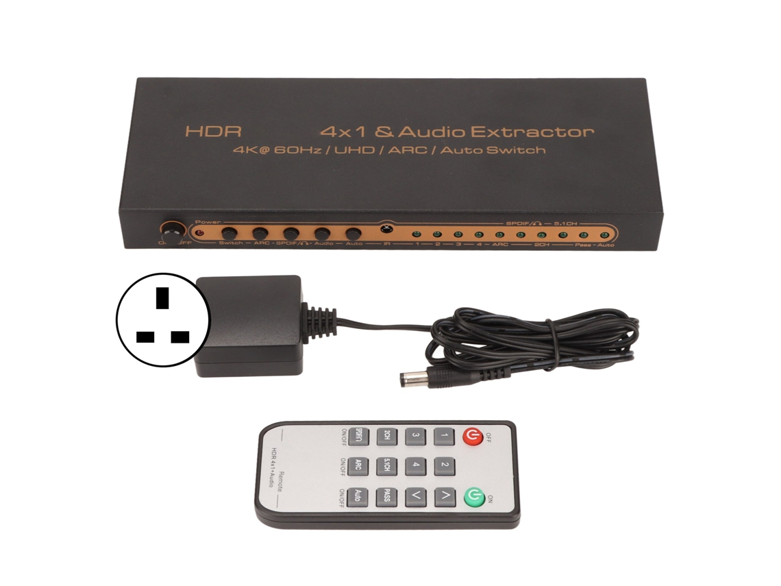 Switch Hdmi LAXISCREED 4k 60hz Hdr 4 Entradas 1 Saída