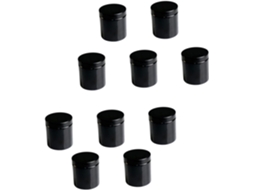 Com 10 Potes Cosméticos Pretos De Pet De 500ml Com Abertura Larga, Potes Recarregáveis Para Creme.