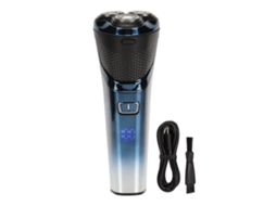 Aparelho De Cortar Cabelo Elétrico Inteligente À Prova D'água Recarregável Usb Com Display Lcd Azul Para Homens 600mah