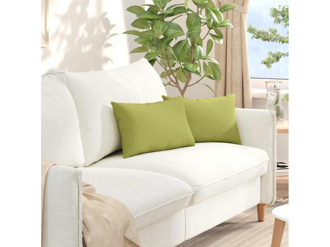 Vidaxl Travesseiros De Sofá 2 Pcs Verde Claro 50 X 30 Cm Tecido