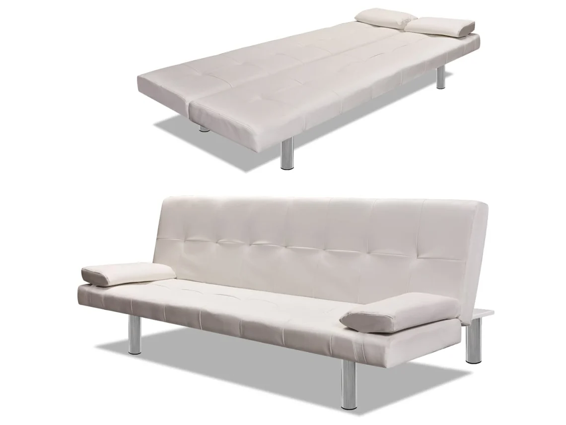 Sofa VIDAXL Creme Couro Artificial (42x54.5x96 cm)