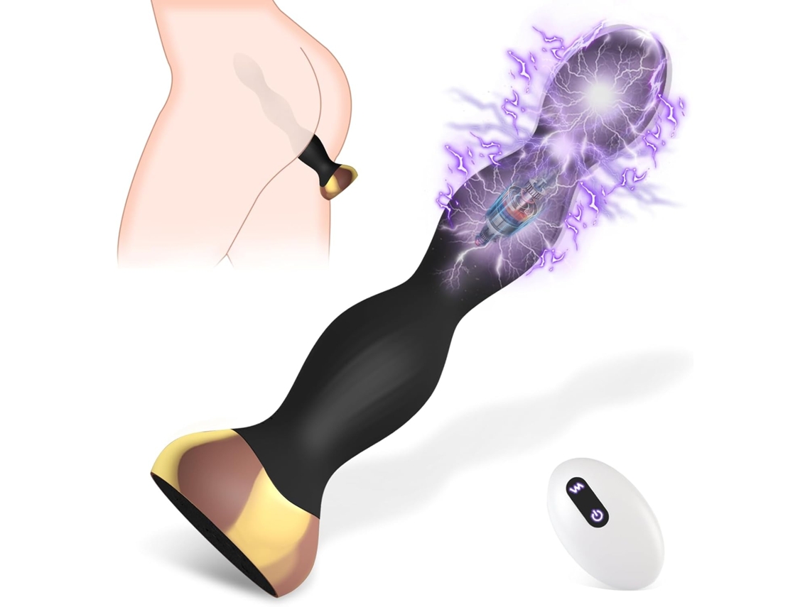 Plug Anal Com Contas – Choque Recarregável, Estimulador De Próstata E Ponto G À Prova De Água