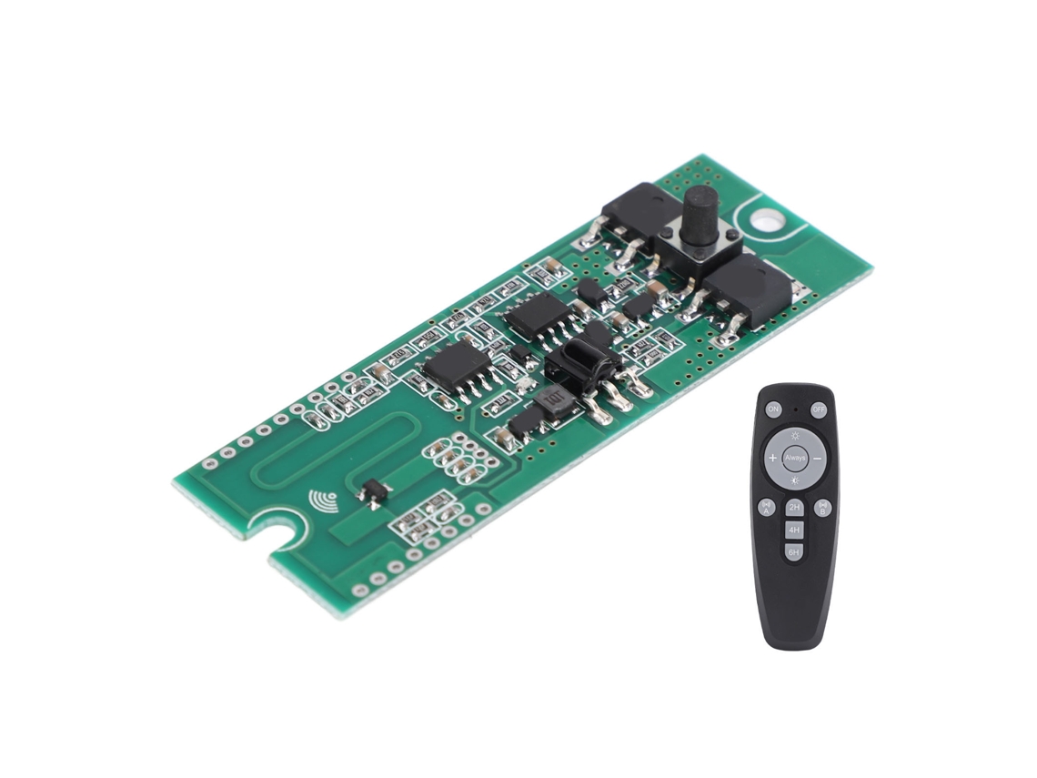 Módulo De Controle Led Com Sensor Humano E Controle Remoto Placa Solar