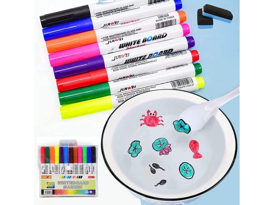 Lápis Mágico de Pintura de Água, 4/8/12 Cores, Flutuam na Água, Seguros para Crianças, 8 Peças
